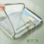 Perfect Pricee A4 Mesh Zipper File Folder Organizer–3-Layer Waterproof Document Bag with Handle & Label Pocket, Portable Transparent Pouch for Office, School, Students, Books & Paper Storage (Multi) - Image 4