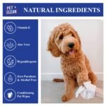 Pet Clean Pet Wipes 300 Counts (Pack of 3) Wet Wipes for Dogs, Cats, Puppies with Aloe Vera & Cherry Blossom Smell | Cleansing & Deodorising Grooming Wipes, 6”x 8" | Anti-Bacterial - Image 3