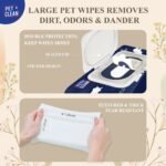 Pet Clean Pet Wipes 300 Counts (Pack of 3) Wet Wipes for Dogs, Cats, Puppies with Aloe Vera & Cherry Blossom Smell | Cleansing & Deodorising Grooming Wipes, 6”x 8" | Anti-Bacterial - Image 6