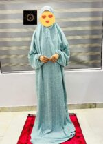 Women's Belladona Islamic Prayer Casual Dress Maxi Dress - Light Green Print, Free Size - Image 3