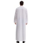 Men's Muslim Clothes Durable Kaftan Robe Dubai Long Gown Ethnic Clothes,1pc Soft Robe - Image 7