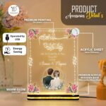 Customized Islamic LED Table Lamp for Muslim Couple | Anniversary, Nikah & Wedding Light, Engagement Wife, Husband Gift's | Qur’an 78:8 | Muslim Home Décor Gift | (6x8 Inch) - Image 6