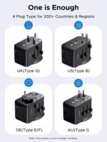 UGREEN Universal Travel Adapter, GaN 65W International Charger with 2 USB-C & 1 USB-A Ports, PD Fast Charging Worldwide Wall Charger Block for Laptop, 3-Pin US/UK/EU/AUS/CN Plug Ground Connection - Image 3