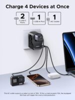 UGREEN Universal Travel Adapter, GaN 65W International Charger with 2 USB-C & 1 USB-A Ports, PD Fast Charging Worldwide Wall Charger Block for Laptop, 3-Pin US/UK/EU/AUS/CN Plug Ground Connection - Image 5
