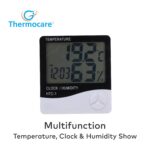 Plastic Abstract LCD Temperature Clock (White)(3.9Wx3.9Lx3.9H Inches) ,Pack of 1 - Image 4