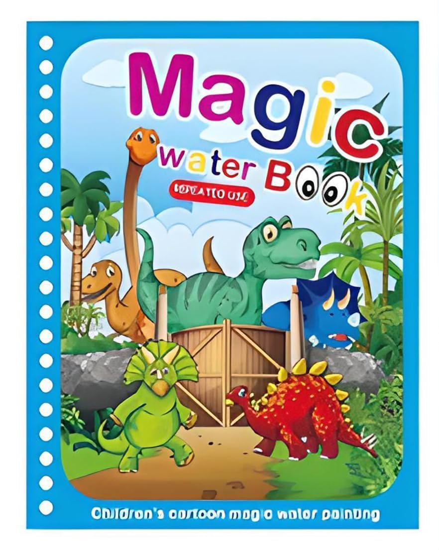 Water Marker Magic Book for Kids Reusable Coloring Book with Water Pen Mess-Free Cartoon Drawing & Educational Activity Pad Quick Dry Magic Painting for Boys & Girls - Image 5