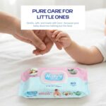Baby Wet Wipes for Newborns | 99% Purified Water, Alcohol-Free Wipes with Almond Oil & Shea Butter | Gentle Moisturizing Baby Wipes for Sensitive Skin | Pack Of 2 X 60 Count - Image 6