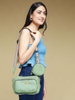 Fargo PU Women's Sling Bag Handbag (Green) - Image 3