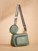 Fargo PU Women's Sling Bag Handbag (Green) - Image 4