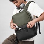 OMW 35L Laptop Backpack for Men & Women | 5 Year Warranty | Fits 16 Inch Laptop |180° Flat Open Tech Compartment | MotionWeave Fabric & Vegan Leather | Travel Office & College Bag (TEXEL) - Image 3