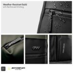 OMW 35L Laptop Backpack for Men & Women | 5 Year Warranty | Fits 16 Inch Laptop |180° Flat Open Tech Compartment | MotionWeave Fabric & Vegan Leather | Travel Office & College Bag (TEXEL) - Image 6