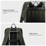 OMW 35L Laptop Backpack for Men & Women | 5 Year Warranty | Fits 16 Inch Laptop |180° Flat Open Tech Compartment | MotionWeave Fabric & Vegan Leather | Travel Office & College Bag (TEXEL) - Image 9
