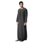 mashroo Yalin Emrati Deep Green Thobe Jubba for Men - Image 5