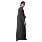 mashroo Yalin Emrati Deep Green Thobe Jubba for Men - Image 6