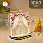 Custom Name Islamic LED Night Lamp | Muslim Couple Gift with Quran Verse Artwork | Acrylic Table Light for Nikah Celebration | Anniversary Keepsake | Elegant Home Decor Accent (5.5 x 5.5 Inch) - Image 4