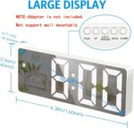 KRESHU LED Mirror Acrylonitrile Butadiene Styrene Digital Alarm Clock Electronic Temperature Display with 3 Ways Adjustable Brightness 12/24H Clock 6.5 Inch, Power Saving Function(White, 1-Pcs) - Image 5