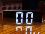 KRESHU LED Mirror Acrylonitrile Butadiene Styrene Digital Alarm Clock Electronic Temperature Display with 3 Ways Adjustable Brightness 12/24H Clock 6.5 Inch, Power Saving Function(White, 1-Pcs) - Image 7
