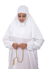 Barakath Women's Prayer Dress Abaya Ihram Set for Hajj Umrah(100% Cotton) White (Large) - Image 3