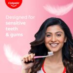 Colgate Sensitive+ Ultra Soft (1.2X softer bristles) Manual Toothbrush Designed for Sensitive Teeth (Mega Saver Pack) - 4 Pcs, Multicolor - Image 4