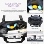 Wheel Bags for Travel Luggage Carry on Duffel Bag, Expandable Foldable Luggage Bag, Dry and Wet Separation Rolling Bag, Travel Totes for Women & Men (1Pcs)(Black)-JE - Image 4