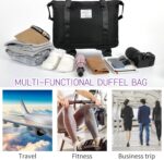 Wheel Bags for Travel Luggage Carry on Duffel Bag, Expandable Foldable Luggage Bag, Dry and Wet Separation Rolling Bag, Travel Totes for Women & Men (1Pcs)(Black)-JE - Image 5