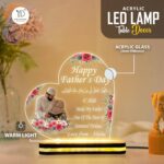 Personalized Islamic Father’s Day LED Lamp | Acrylic Night Light with Custom Photo | Father Dua Quote Design | Warm White USB Table Lamp | Muslim Dad Gift for Home Decor (5.5x5.5 Inch) - Image 3