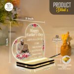 Personalized Islamic Father’s Day LED Lamp | Acrylic Night Light with Custom Photo | Father Dua Quote Design | Warm White USB Table Lamp | Muslim Dad Gift for Home Decor (5.5x5.5 Inch) - Image 4