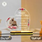 Personalized Islamic Father’s Day LED Lamp | Acrylic Night Light with Custom Photo | Father Dua Quote Design | Warm White USB Table Lamp | Muslim Dad Gift for Home Decor (5.5x5.5 Inch) - Image 5