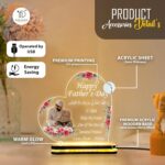 Personalized Islamic Father’s Day LED Lamp | Acrylic Night Light with Custom Photo | Father Dua Quote Design | Warm White USB Table Lamp | Muslim Dad Gift for Home Decor (5.5x5.5 Inch) - Image 6