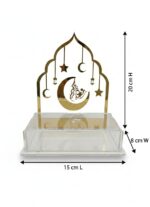 Eid Mubarak Transparent Multipurpose Box with Ramadan Mubarak & Eid Mubarak Backstand for Ramadan & Eid Decorations, Gifting, Home Decor, (2 in 1) , Size 20*15*8 cm | 1 Box with 2 Backstands - Image 6