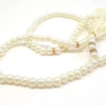 White Pearl Tasbih, Tasbih for Muslim 100 Round Beads, Islamic Salat Prayer tasbih Ramadan Gift - Image 4
