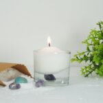 LoveRocks Gift Set for Your Loved One's with Evil Eye Keychain, Glass Candle Jar with Sandwax, Golden Rutile Bracelet and Tumbled Crystal Stone - Image 3