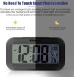 Reacher Black Digital Alarm Clock Table Clock for Students, Home, Office, Corporate with Automatic Sensor, Date & Temperature - Image 7