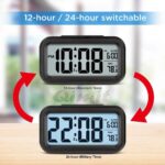 Reacher Black Digital Alarm Clock Table Clock for Students, Home, Office, Corporate with Automatic Sensor, Date & Temperature - Image 9
