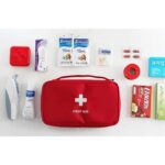 Travel Medicine Pouch Emergency First Aid Kit Box Organizer With Medicine-Pocket Empty Bag For Travelling Car, Home, Office - Storage Bag (Red, Polyester) - Image 3