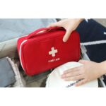 Travel Medicine Pouch Emergency First Aid Kit Box Organizer With Medicine-Pocket Empty Bag For Travelling Car, Home, Office - Storage Bag (Red, Polyester) - Image 4