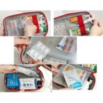 Travel Medicine Pouch Emergency First Aid Kit Box Organizer With Medicine-Pocket Empty Bag For Travelling Car, Home, Office - Storage Bag (Red, Polyester) - Image 6