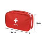Travel Medicine Pouch Emergency First Aid Kit Box Organizer With Medicine-Pocket Empty Bag For Travelling Car, Home, Office - Storage Bag (Red, Polyester) - Image 8
