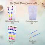 2-in-1 Watercolor & Magic Reveal Coloring Book Set for Kids 1 Book of 20 Pages Reusable Art with Brushes & Built-in Paints Princess, Unicorn, Space Themes Mess-Free Art Activity - Image 3