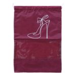 Kuber Industries Parachute Shoe Bag|Water Resistant & Dust Proof Drawstring Organizer|Shoe Storage Bag for Home, Travelling, Pack of 6 (Maroon) - Image 4