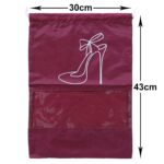 Kuber Industries Parachute Shoe Bag|Water Resistant & Dust Proof Drawstring Organizer|Shoe Storage Bag for Home, Travelling, Pack of 6 (Maroon) - Image 7