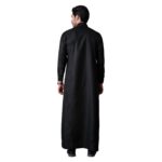 mashroo Oz Premium Striped Black Saudi Thobe Jubba for Men - Image 5
