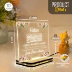 Islamic Personalized Father Gift Lamp | Acrylic LED Night Light with Jannah Quote | Custom Name | USB Warm Light Table Decor for Muslim Dad (5.5x5.5 Inch) - Image 4
