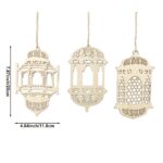Ramadan Eid Wooden Lantern Hanging Wall Decor Banners & Flags Islamic Festive Home Decoration Size 7.87 x 4.64 Inches Set of 3 Ready-to-Hang American Elm - Image 3