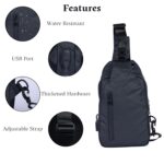 Sling Crossbody Bag for Men Women, Mini Waterproof Backpack Shoulder Daypack Anti-Theft Cross Body Chest Bags With USB Charger Port for Casual Travel Hiking Outdoor Sports - Image 4