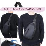 Sling Crossbody Bag for Men Women, Mini Waterproof Backpack Shoulder Daypack Anti-Theft Cross Body Chest Bags With USB Charger Port for Casual Travel Hiking Outdoor Sports - Image 5