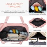 HAKKU 2 Layer Expandable Duffle Bags/68cm Nylon Convertible Travel Luggage with Wheels/Waterproof Traveling Bag for Clothes and Extendable Duffle Luggages for Men and Women (2 Layer With Wheel, Peach) - Image 5