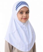 Mehar Hijab Kids School Uniform Teps Hijab with Striped Front Design|Stretch Fabric Modest Hijab for Kids - Image 5