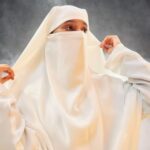 Bashariya White Georgette Two-Layer Triangle Prayer Hijab cum Niqab for Women | Ready-to-Wear Modest Islamic Headscarf with Tie-Back Design | Comfortable & Elegant Muslim Wear - Image 3