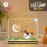 Eid al Adha Mubarak Acrylic LED Night Light | Islamic Home Decor Lamp with Arabic Calligraphy Artwork | Muslim Room | Bakrid Festival Gift | Bedroom Living Room Table Accent (8x6 Inch) - Image 3